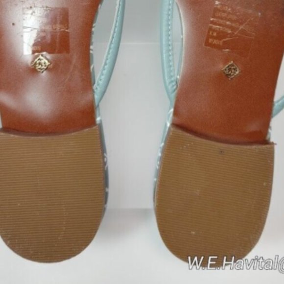 Nanette™by Nanette Lepore® Aqua Signature Melanie Leather Thong Sandals Size 8.5 - Picture 15 of 16